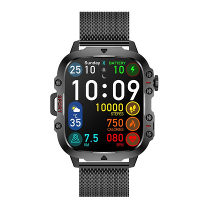 QX11 1.96 inch Color Screen Smart Watch Milan Steel Strap Support Bluetooth Call(Black) - Smart Watches by PMC Jewellery | Online Shopping South Africa | PMC Jewellery
