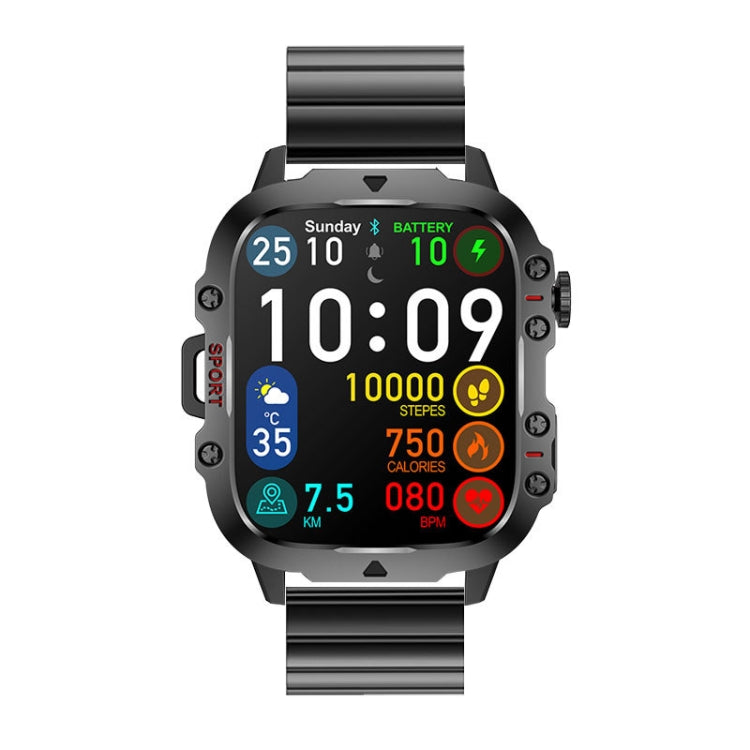 QX11 1.96 inch Color Screen Smart Watch Slub Steel Strap Support Bluetooth Call(Black) - Smart Watches by PMC TechLife | Online Shopping South Africa | PMC TechLife
