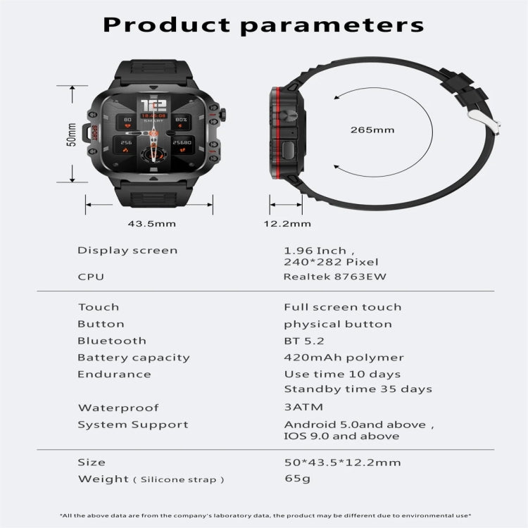 QX11 1.96 inch Color Screen Smart Watch Slub Steel Strap Support Bluetooth Call(Black) - Smart Watches by PMC TechLife | Online Shopping South Africa | PMC TechLife