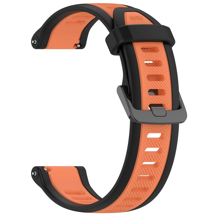 For Garmin Forerunner 265 22mm Two Color Textured Silicone Watch Band(Orange+Black) - Watch Bands by PMC TechLife | Online Shopping South Africa | PMC TechLife