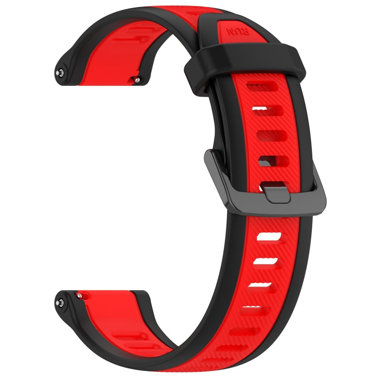 For Garmin Forerunner 255 22mm Two Color Textured Silicone Watch Band(Red+Black) - Watch Bands by PMC Jewellery | Online Shopping South Africa | PMC Jewellery