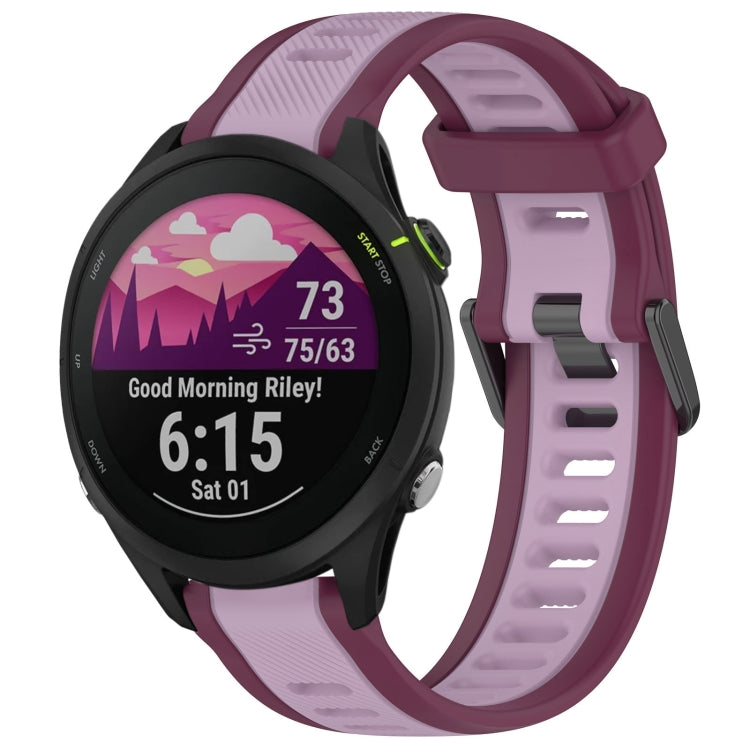 For Garmin Forerunner 255 22mm Two Color Textured Silicone Watch Band(Purple) - Watch Bands by PMC TechLife | Online Shopping South Africa | PMC TechLife