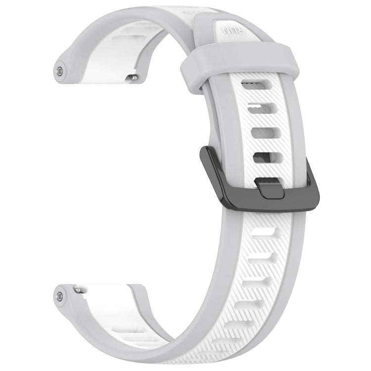 For Garmin Venu 3 22mm Two Color Textured Silicone Watch Band(White+Grey) - Watch Bands by PMC Jewellery | Online Shopping South Africa | PMC Jewellery