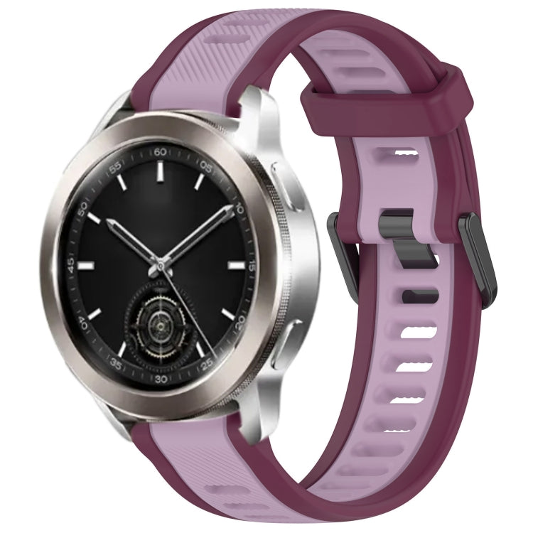 For Xiaomi Watch S3 22mm Two Color Textured Silicone Watch Band(Purple) - Watch Bands by PMC Jewellery | Online Shopping South Africa | PMC Jewellery