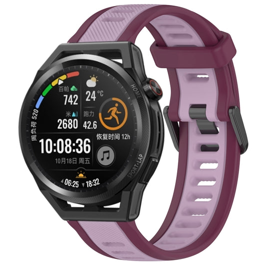 For Huawei Watch GT Runner 22mm Two Color Textured Silicone Watch Band(Purple) - Watch Bands by PMC Jewellery | Online Shopping South Africa | PMC Jewellery