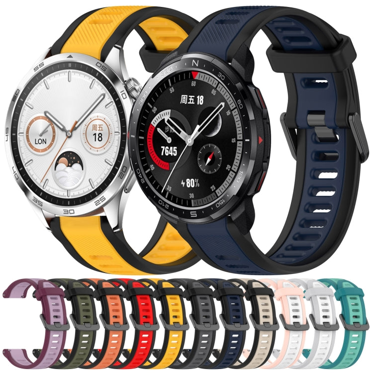 For Huawei Watch 4 22mm Two Color Textured Silicone Watch Band(White+Grey) - Watch Bands by PMC TechLife | Online Shopping South Africa | PMC TechLife