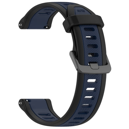 For Garmin Forerunner 165 Music 20mm Two Color Textured Silicone Watch Band(Midnight Blue+Black) - Watch Bands by PMC Jewellery | Online Shopping South Africa | PMC Jewellery