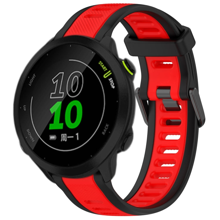 For Garmin Forerunner 158 20mm Two Color Textured Silicone Watch Band(Red+Black) - Watch Bands by PMC TechLife | Online Shopping South Africa | PMC TechLife