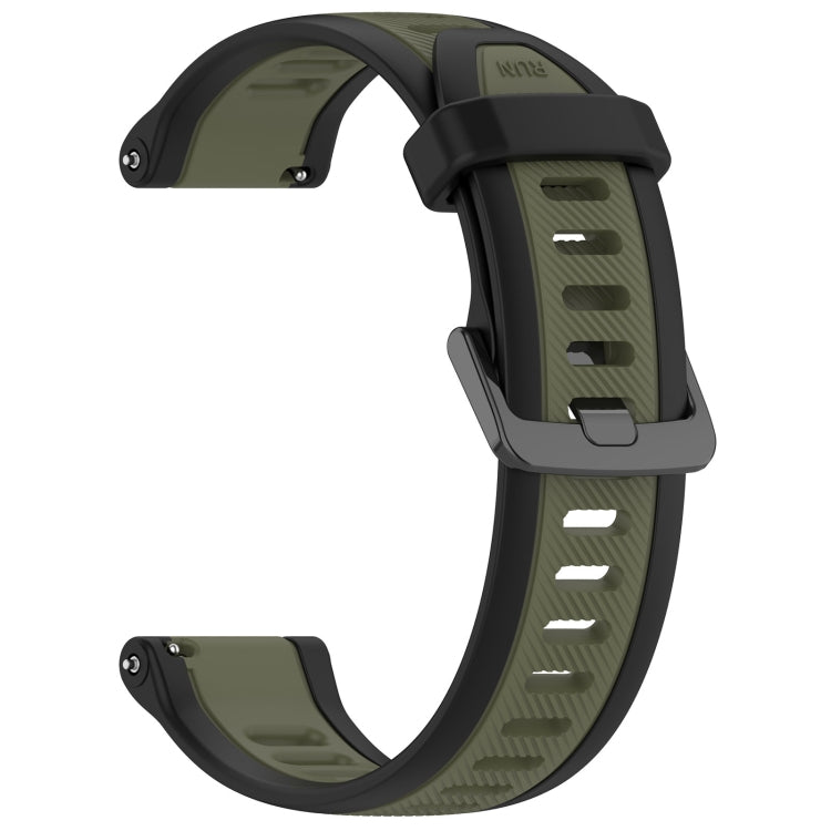 For Garmin Active S 18mm Two Color Textured Silicone Watch Band(Green+Black) - free shipping - PMC TechLife - Order now!