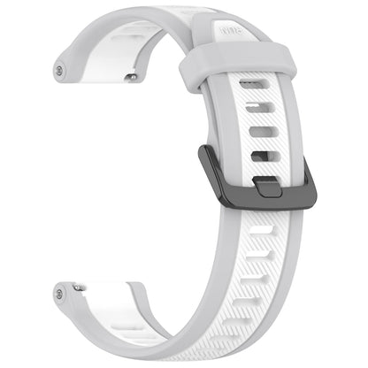 For Garmin Vivomove 3S 18mm Two Color Textured Silicone Watch Band(White+Grey) - Watch Bands by PMC Jewellery | Online Shopping South Africa | PMC Jewellery