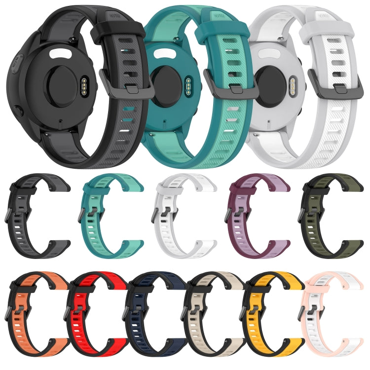 For Garmin Forerunner 255S 18mm Two Color Textured Silicone Watch Band(Red+Black) - Watch Bands by PMC TechLife | Online Shopping South Africa | PMC TechLife