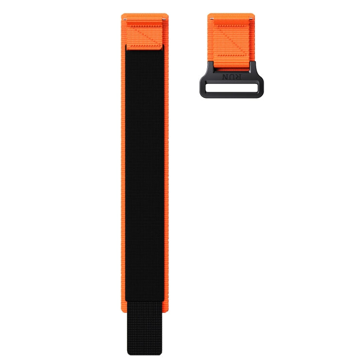 22mm Two Color Nylon Canvas Hook And Loop Fastener Watch Band(Orange+Black) - 22mm Bands by PMC Jewellery | Online Shopping South Africa | PMC Jewellery