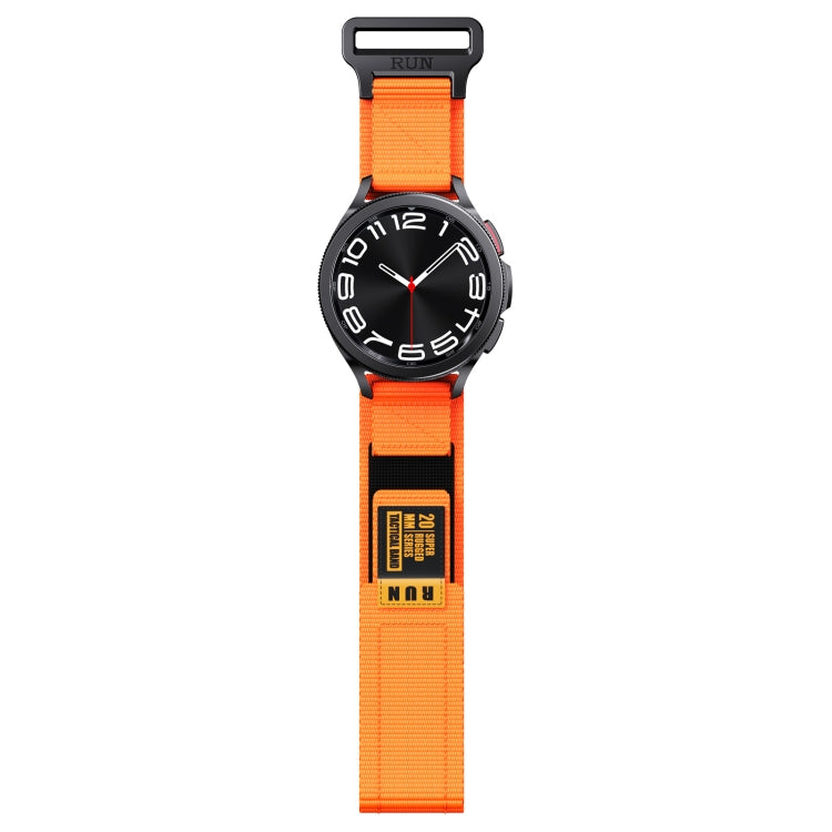 22mm Two Color Nylon Canvas Hook And Loop Fastener Watch Band(Orange+Black) - 22mm Bands by PMC Jewellery | Online Shopping South Africa | PMC Jewellery