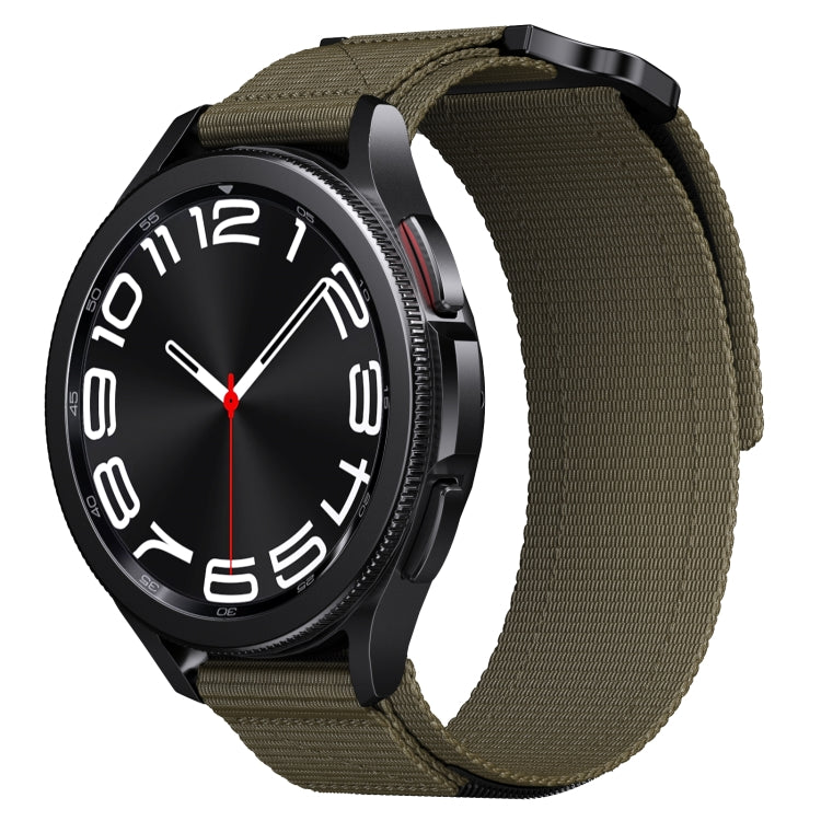 22mm Two Color Nylon Canvas Hook And Loop Fastener Watch Band(Army Green+Black) - 22mm Bands by PMC TechLife | Online Shopping South Africa | PMC TechLife