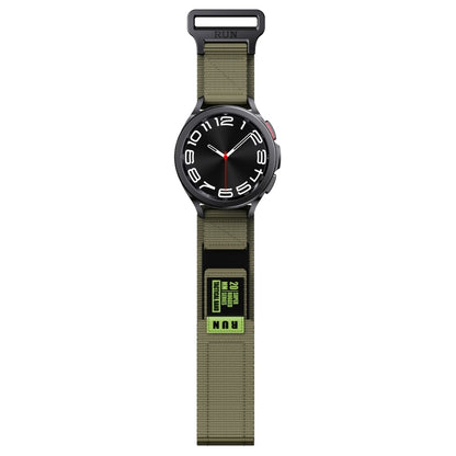 22mm Two Color Nylon Canvas Hook And Loop Fastener Watch Band(Army Green+Black) - 22mm Bands by PMC Jewellery | Online Shopping South Africa | PMC Jewellery