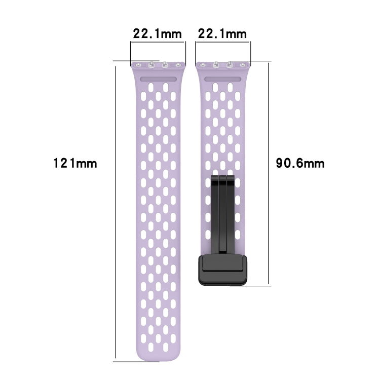 For Samsung Galaxy Fit 3 Hole Style Magnetic Folding Buckle Silicone Watch Band(Light Gray) - Watch Bands by PMC Jewellery | Online Shopping South Africa | PMC Jewellery