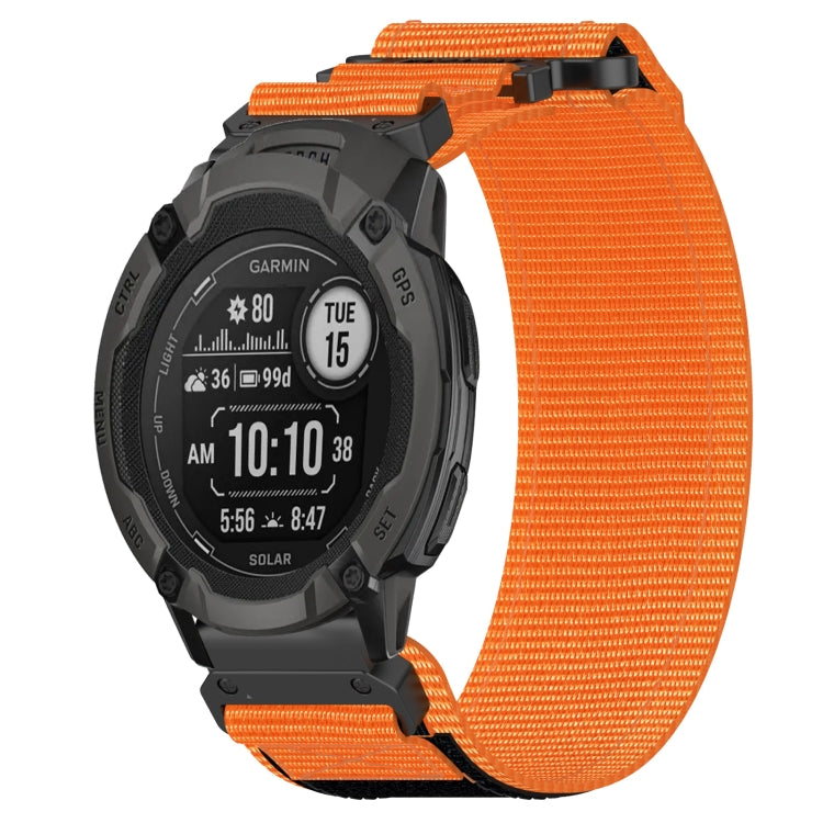 For Garmin  Instinct 2 Solar 22mm Nylon Hook And Loop Fastener Watch Band(Orange) - Watch Bands by PMC Jewellery | Online Shopping South Africa | PMC Jewellery