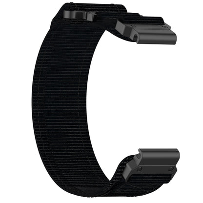 For Garmin Fenix 7 22mm Nylon Hook And Loop Fastener Watch Band(Black) - Watch Bands by PMC Jewellery | Online Shopping South Africa | PMC Jewellery