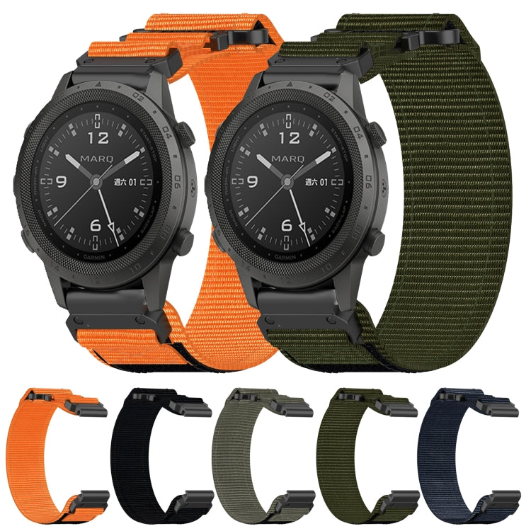 For Garmin Fenix 6 22mm Nylon Hook And Loop Fastener Watch Band(Orange) - Watch Bands by PMC Jewellery | Online Shopping South Africa | PMC Jewellery