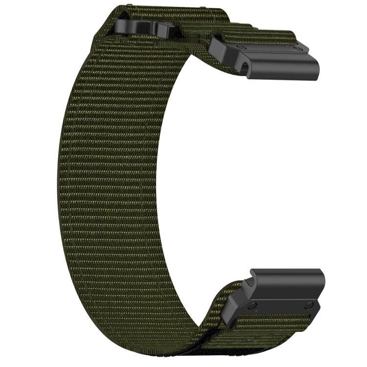 For Garmin Instinct 2X Solar 26mm Nylon Hook And Loop Fastener Watch Band(Army Green) - Watch Bands by PMC Jewellery | Online Shopping South Africa | PMC Jewellery