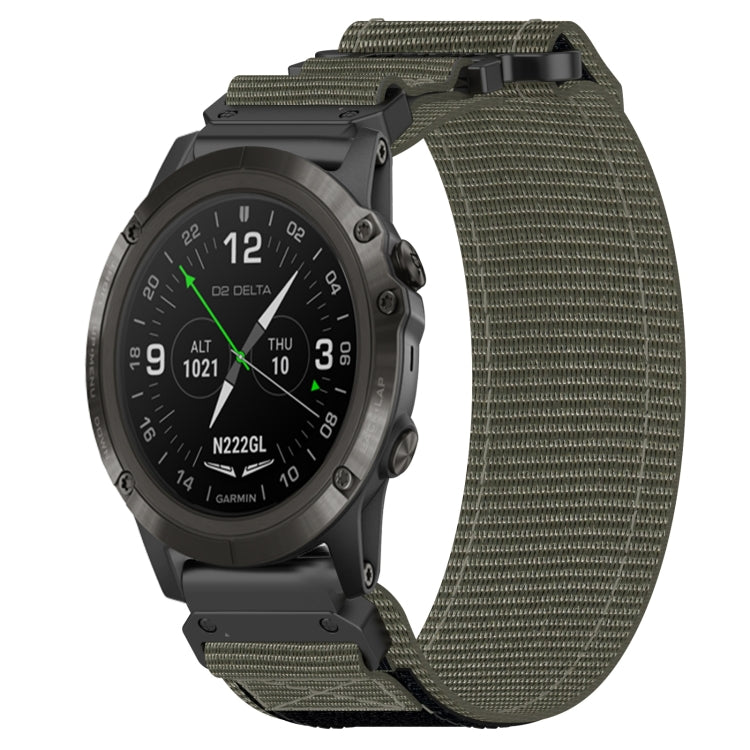 For Garmin D2 Delta PX 26mm Nylon Hook And Loop Fastener Watch Band(Grey) - Watch Bands by PMC TechLife | Online Shopping South Africa | PMC TechLife | Buy Now Pay Later Mobicred