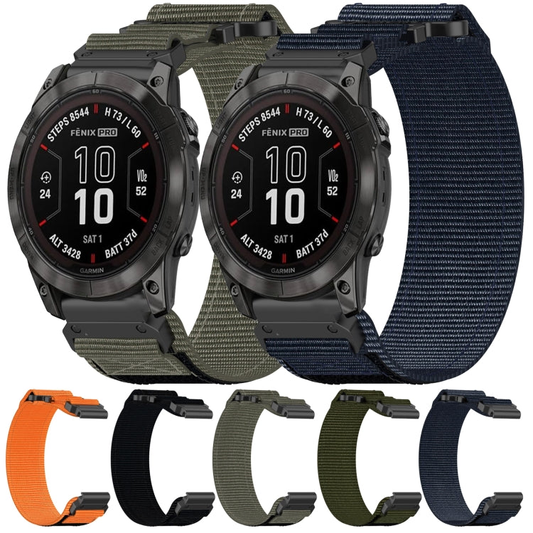 For Garmin Fenix 6X 26mm Nylon Hook And Loop Fastener Watch Band(Grey) - Watch Bands by PMC Jewellery | Online Shopping South Africa | PMC Jewellery