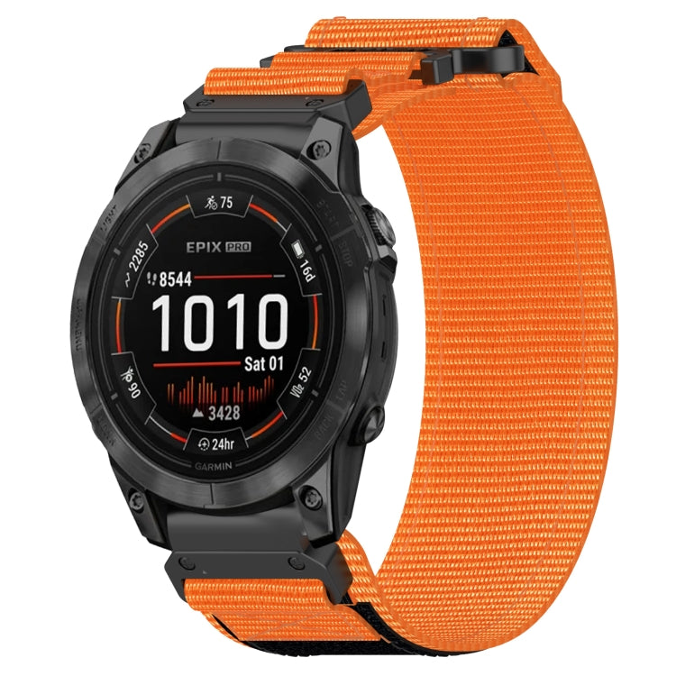 For Garmin Epix Pro 42mm 20mm Nylon Hook And Loop Fastener Watch Band(Orange) - Watch Bands by PMC Jewellery | Online Shopping South Africa | PMC Jewellery