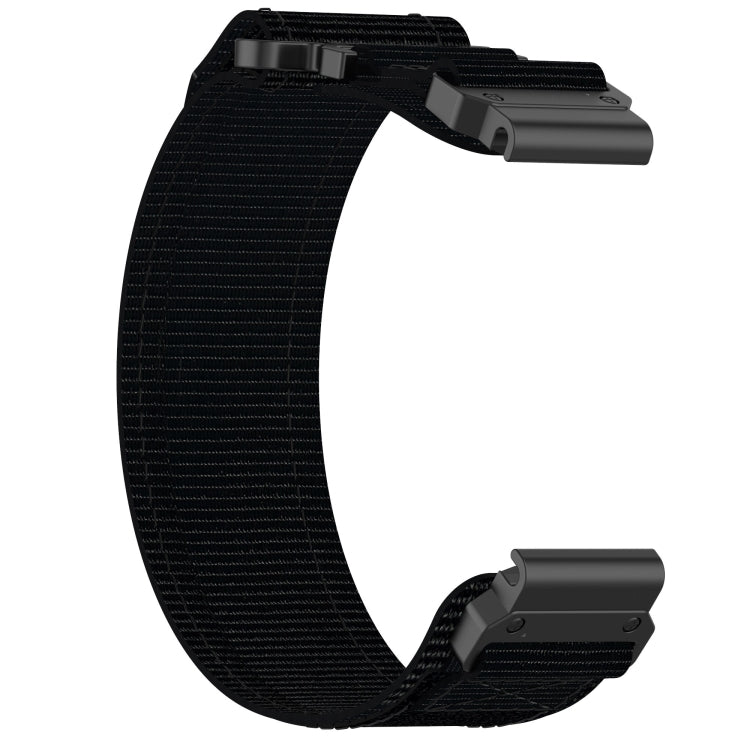 For Garmin Fenix 5S Plus 20mm Nylon Hook And Loop Fastener Watch Band(Black) - Watch Bands by PMC TechLife | Online Shopping South Africa | PMC TechLife