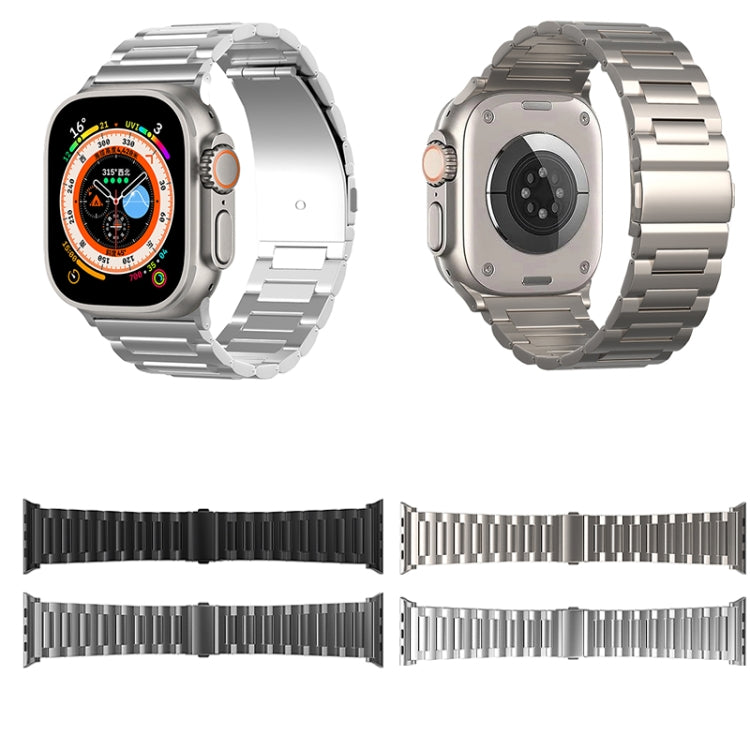 For Apple Watch SE 2023 44mm I-Shaped Titanium Watch Band(Black) - Watch Bands by PMC Jewellery | Online Shopping South Africa | PMC Jewellery