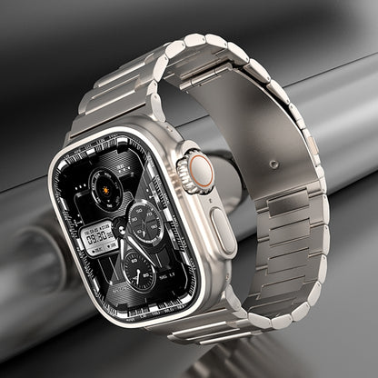 For Apple Watch Series 7 45mm I-Shaped Titanium Watch Band(Sliver) - Watch Bands by PMC Jewellery | Online Shopping South Africa | PMC Jewellery