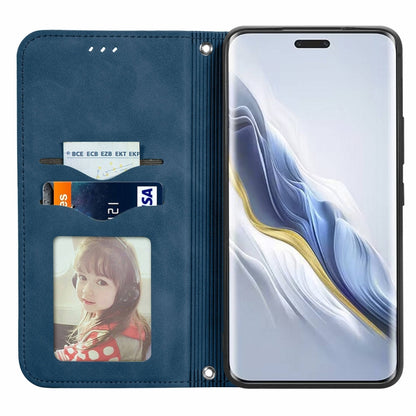 For Honor Magic6 Pro Retro Skin Feel Magnetic Flip Leather Phone Case(Blue) - Honor Cases by PMC Jewellery | Online Shopping South Africa | PMC Jewellery | Buy Now Pay Later Mobicred