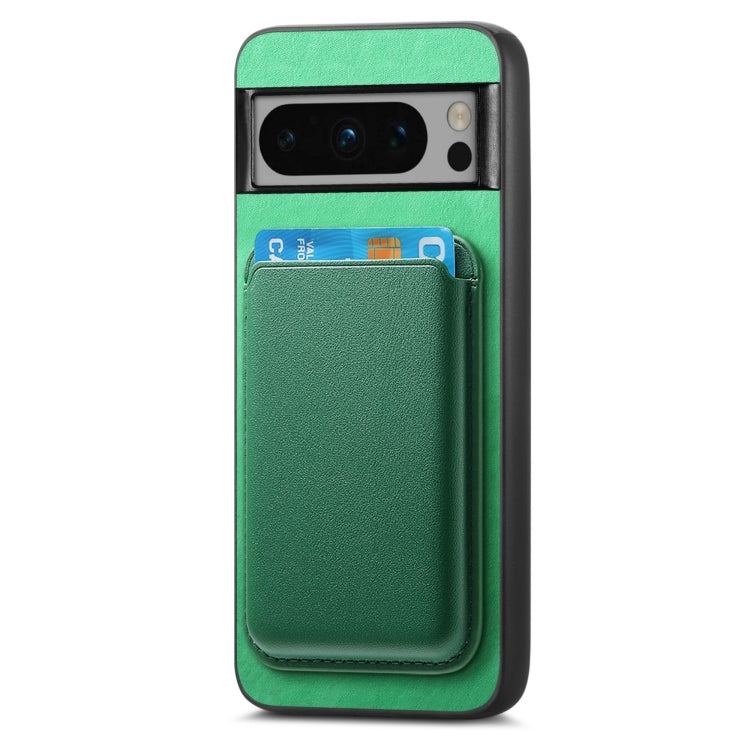 For Google Pixel 9 Retro Magsafe Card Bag PU Back Cover Phone Case(Green) - Google Cases by PMC Jewellery | Online Shopping South Africa | PMC Jewellery | Buy Now Pay Later Mobicred