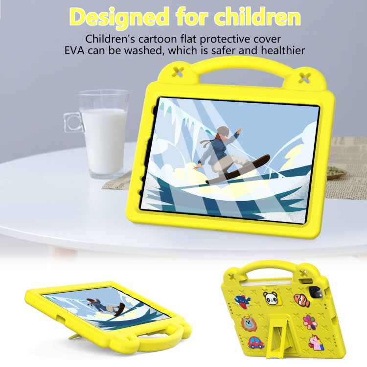 For iPad Air 11 2025 / 2024 Handle Kickstand Children EVA Shockproof Tablet Case(Yellow) - iPad Air 11 2025 / 2024 Cases by PMC TechLife | Online Shopping South Africa | PMC TechLife | Buy Now Pay Later Mobicred