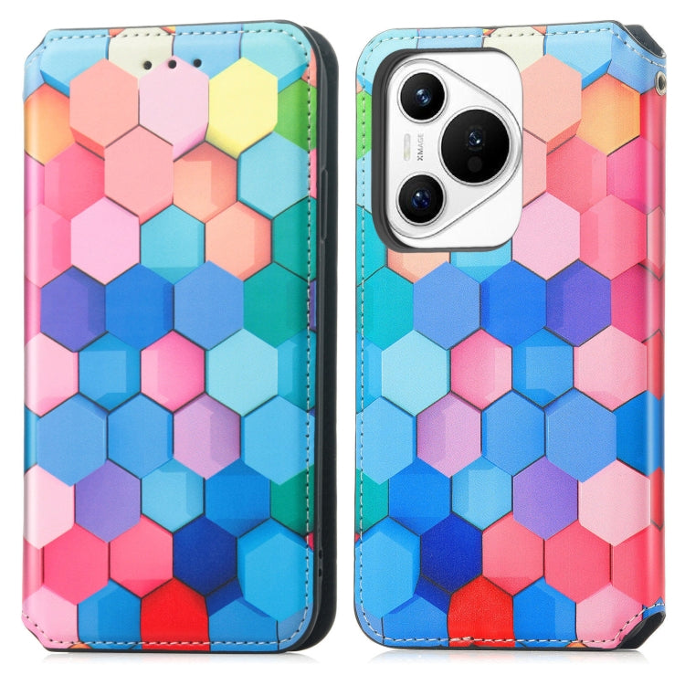 For Huawei Pura 70 CaseNeo Colorful Magnetic Leather Phone Case(Colorful Cube) - Huawei Cases by PMC Jewellery | Online Shopping South Africa | PMC Jewellery | Buy Now Pay Later Mobicred