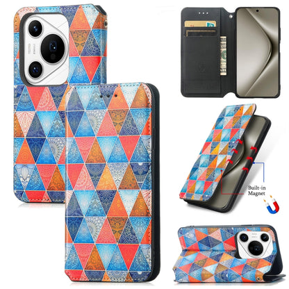 For Huawei Pura 70 Pro CaseNeo Colorful Magnetic Leather Phone Case(Rhombus Mandala) - Huawei Cases by PMC Jewellery | Online Shopping South Africa | PMC Jewellery | Buy Now Pay Later Mobicred