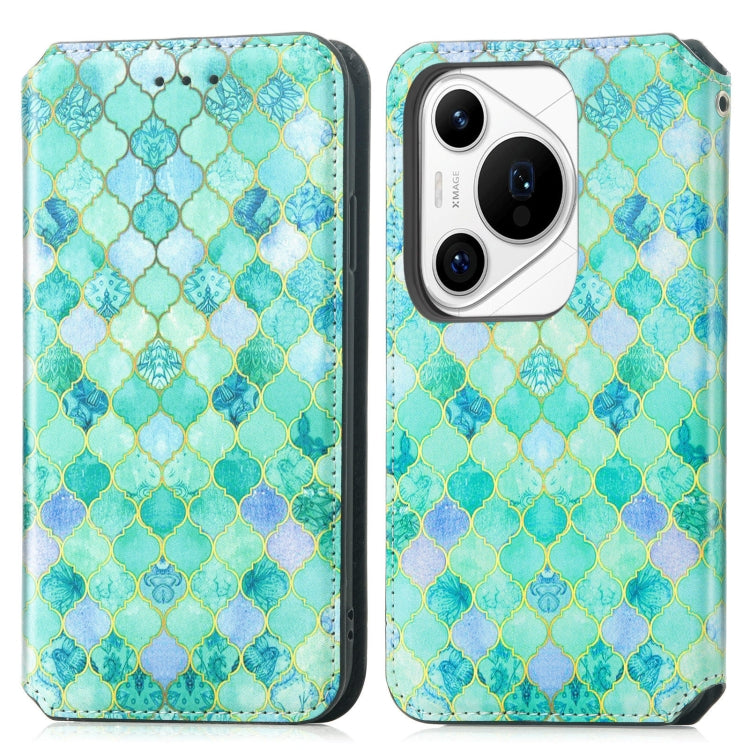 For Huawei Pura 70 Ultra CaseNeo Colorful Magnetic Leather Phone Case(Emerald) - Huawei Cases by PMC Jewellery | Online Shopping South Africa | PMC Jewellery | Buy Now Pay Later Mobicred