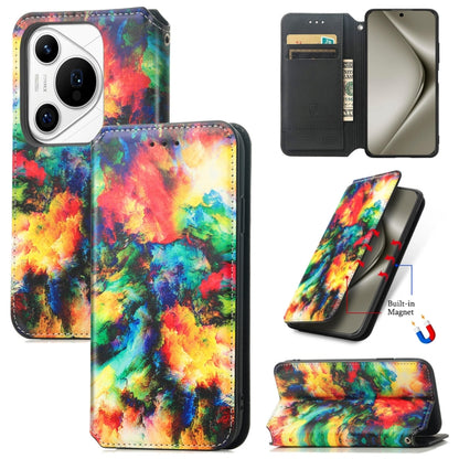 For Huawei Pura 70 Ultra CaseNeo Colorful Magnetic Leather Phone Case(Colorful Cloud) - Huawei Cases by PMC Jewellery | Online Shopping South Africa | PMC Jewellery | Buy Now Pay Later Mobicred