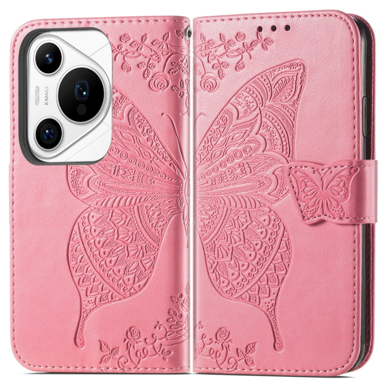 For Huawei Pura 70 Pro Butterfly Love Flower Embossed Leather Phone Case(Pink) - Huawei Cases by PMC Jewellery | Online Shopping South Africa | PMC Jewellery | Buy Now Pay Later Mobicred