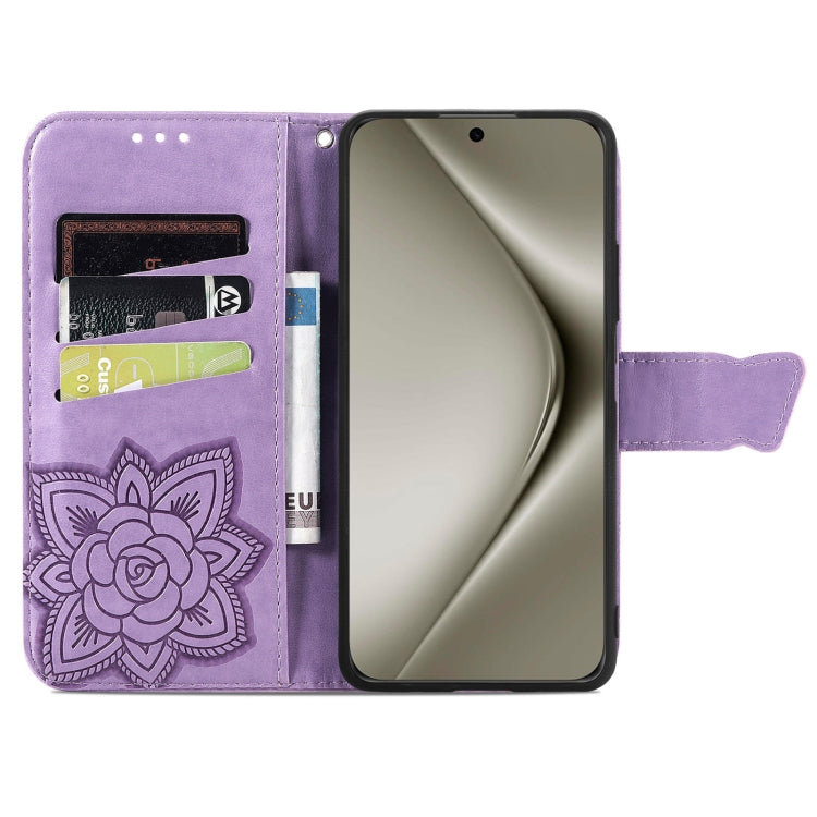 For Huawei Pura 70 Pro Butterfly Love Flower Embossed Leather Phone Case(Lavender) - Huawei Cases by PMC Jewellery | Online Shopping South Africa | PMC Jewellery | Buy Now Pay Later Mobicred