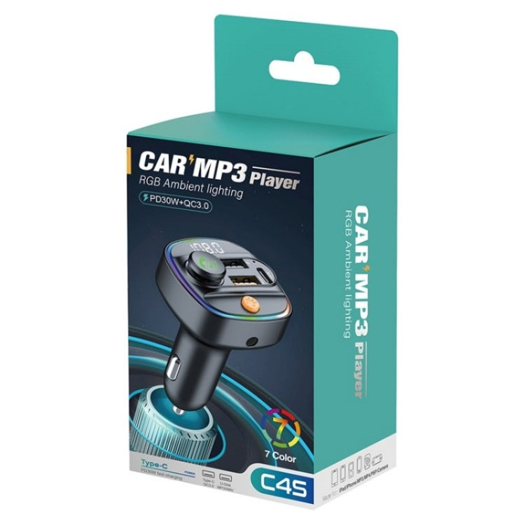 C4S Digital Display Car PD 30W+QC 3.0 Car Charger Audio MP3 Player FM Transmitter - Car Charger by PMC Jewellery | Online Shopping South Africa | PMC Jewellery | Buy Now Pay Later Mobicred