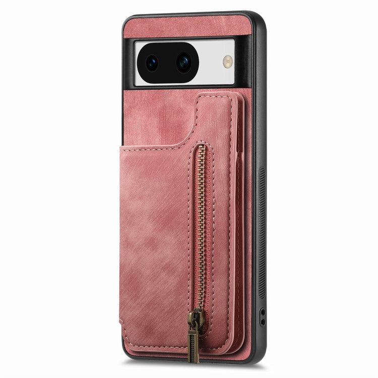 For Google Pixel 9 Pro XL Retro Leather Zipper Wallet Back Phone Case(Pink) - Google Cases by PMC Jewellery | Online Shopping South Africa | PMC Jewellery | Buy Now Pay Later Mobicred