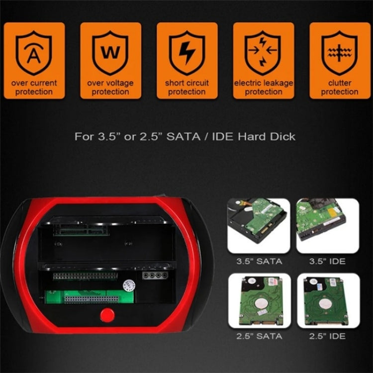 575D USB Hard Disk Holder Laptop Mobile Hard Disk Box 2.5 / 3.5inch SATA IDE HDD Base, Plug:EU Plug - free shipping - PMC Jewellery - Order now!