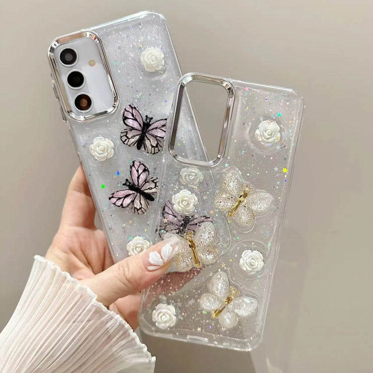 For Samsung Galaxy S25 Ultra 5G Three-dimensional Butterfly Glitter TPU  Phone Case(Blue) - Galaxy S25 Ultra 5G Cases by PMC Jewellery | Online Shopping South Africa | PMC Jewellery | Buy Now Pay Later Mobicred