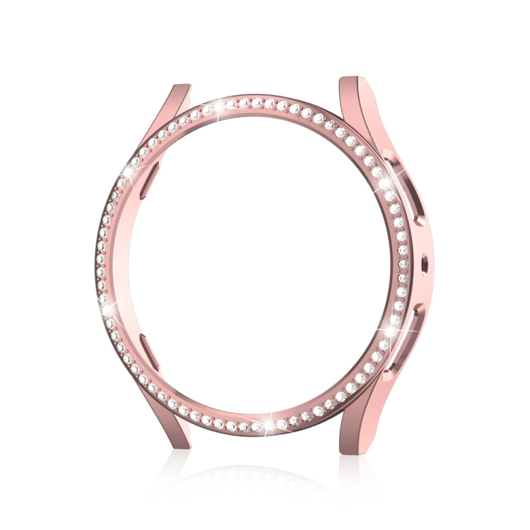 For Samsung Galaxy Watch 7 40mm Single Diamond Hollow PC Watch Protective Case(Pink) - Watch Cases by PMC TechLife | Online Shopping South Africa | PMC TechLife | Buy Now Pay Later Mobicred