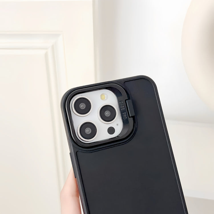 For iPhone 16 Plus Lens Frame Holder Shockproof Phone Case(Black) - iPhone 16 Plus Cases by PMC Jewellery | Online Shopping South Africa | PMC Jewellery | Buy Now Pay Later Mobicred