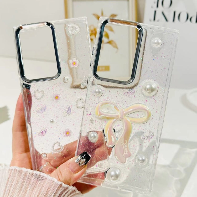 For Samsung Galaxy S25 Ultra 5G Three-dimensional Bow Pearl Love Flower TPU  Phone Case(Pearl Bow) - Galaxy S25 Ultra 5G Cases by PMC Jewellery | Online Shopping South Africa | PMC Jewellery | Buy Now Pay Later Mobicred