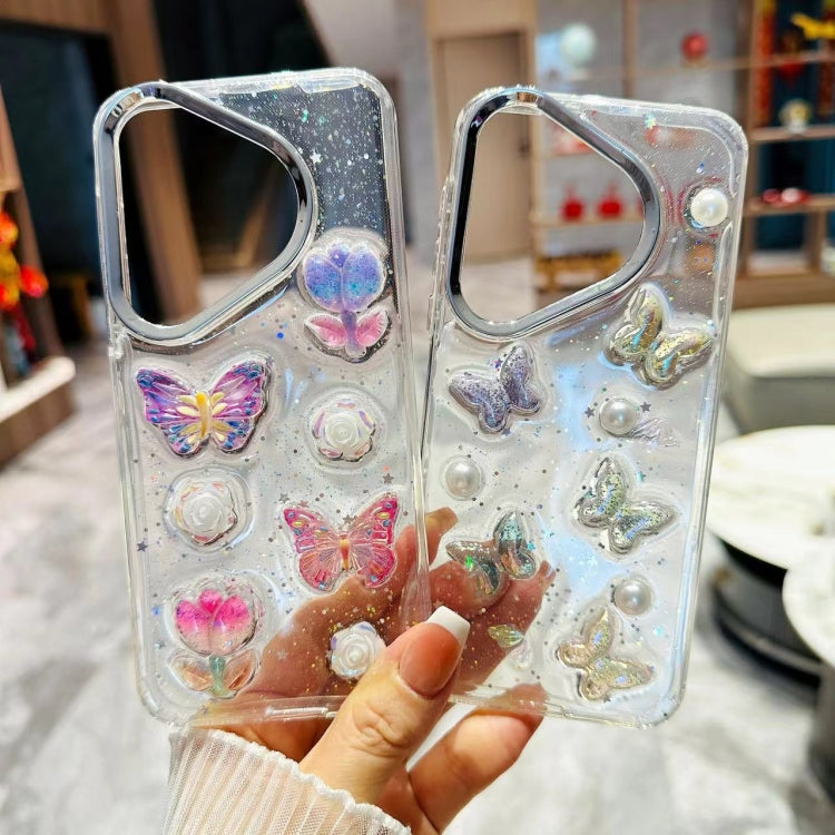 For Huawei Pura 70 Pro 3D Colorful Crystal Butterfly TPU Phone Case(Buterfly Flowers) - Huawei Cases by PMC Jewellery | Online Shopping South Africa | PMC Jewellery | Buy Now Pay Later Mobicred