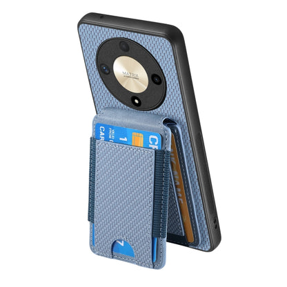 For Honor Magic6 Pro Carbon Fiber Vertical Flip Wallet Stand Phone Case(Blue) - Honor Cases by PMC Jewellery | Online Shopping South Africa | PMC Jewellery | Buy Now Pay Later Mobicred