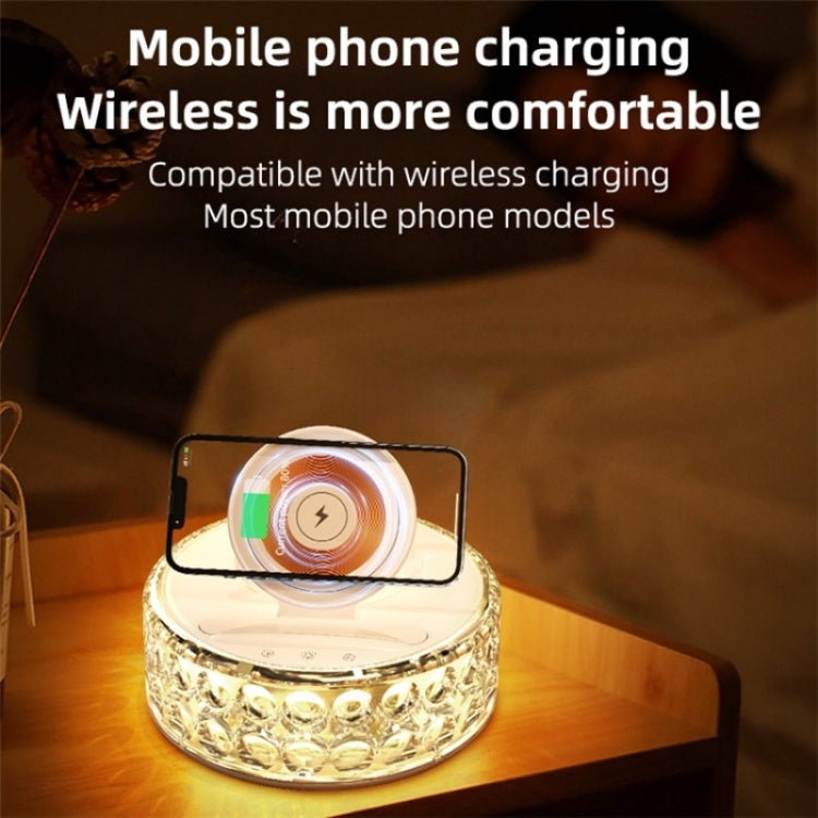 F11 Mobile Phone Holder Desktop Wireless Charger Dock Multi-Function Crystal Night Light - Wireless Charger by PMC Jewellery | Online Shopping South Africa | PMC Jewellery | Buy Now Pay Later Mobicred