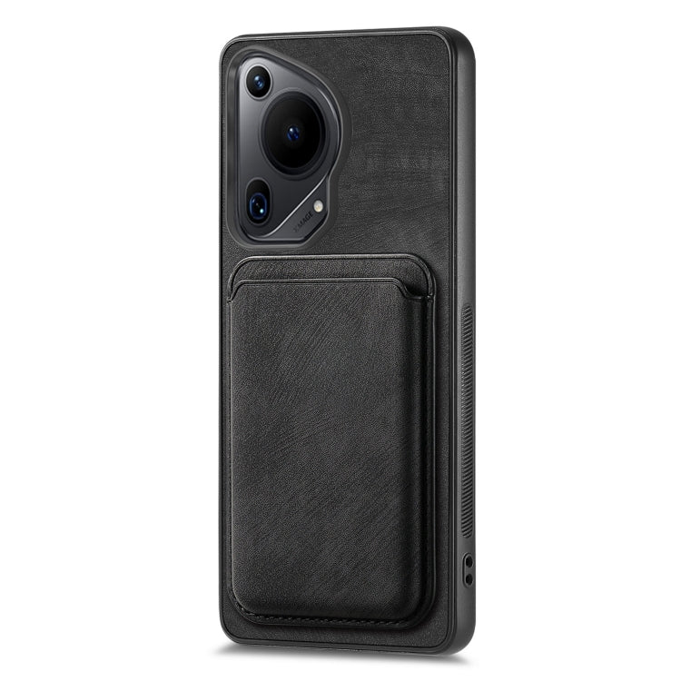 For Huawei Pura 70 Retro Leather Card Bag Magnetic Phone Case(Black) - Huawei Cases by PMC Jewellery | Online Shopping South Africa | PMC Jewellery | Buy Now Pay Later Mobicred